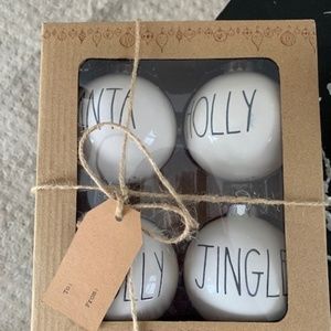 Rae Dunn set of 4 ornaments